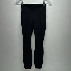 Lululemon Train Times 7/8 Leggings Work Out Pant *25" Solid Black Size 4